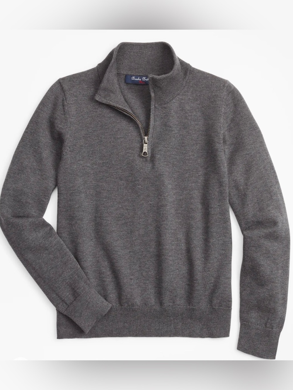 Brooks Brothers Boys Supima Cotton Half-Zip Sweater - Small (7-8)